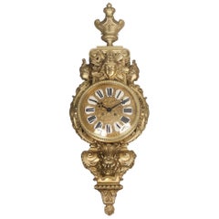 Beautiful and Great Quality Late 19th Century Gilt Bronze Cartel Clock