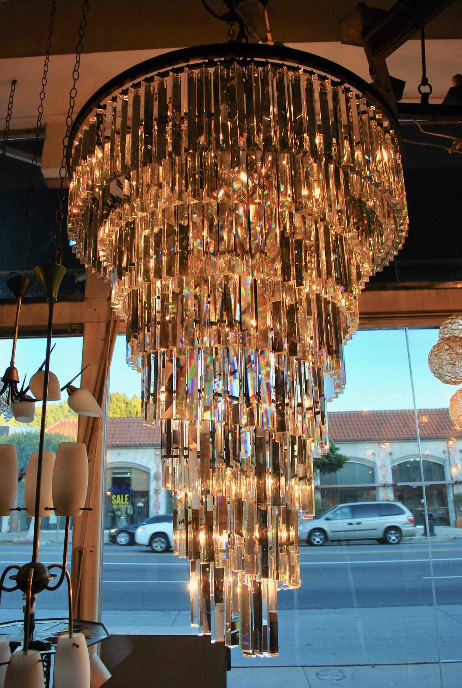 Mid-Century Modern Beautiful and Impressive and Large Modern Crystal Chandelier