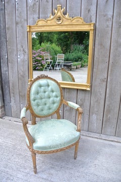 Beautiful and Large 19th Century Gothic Revival Giltwood Overmantle Mirror