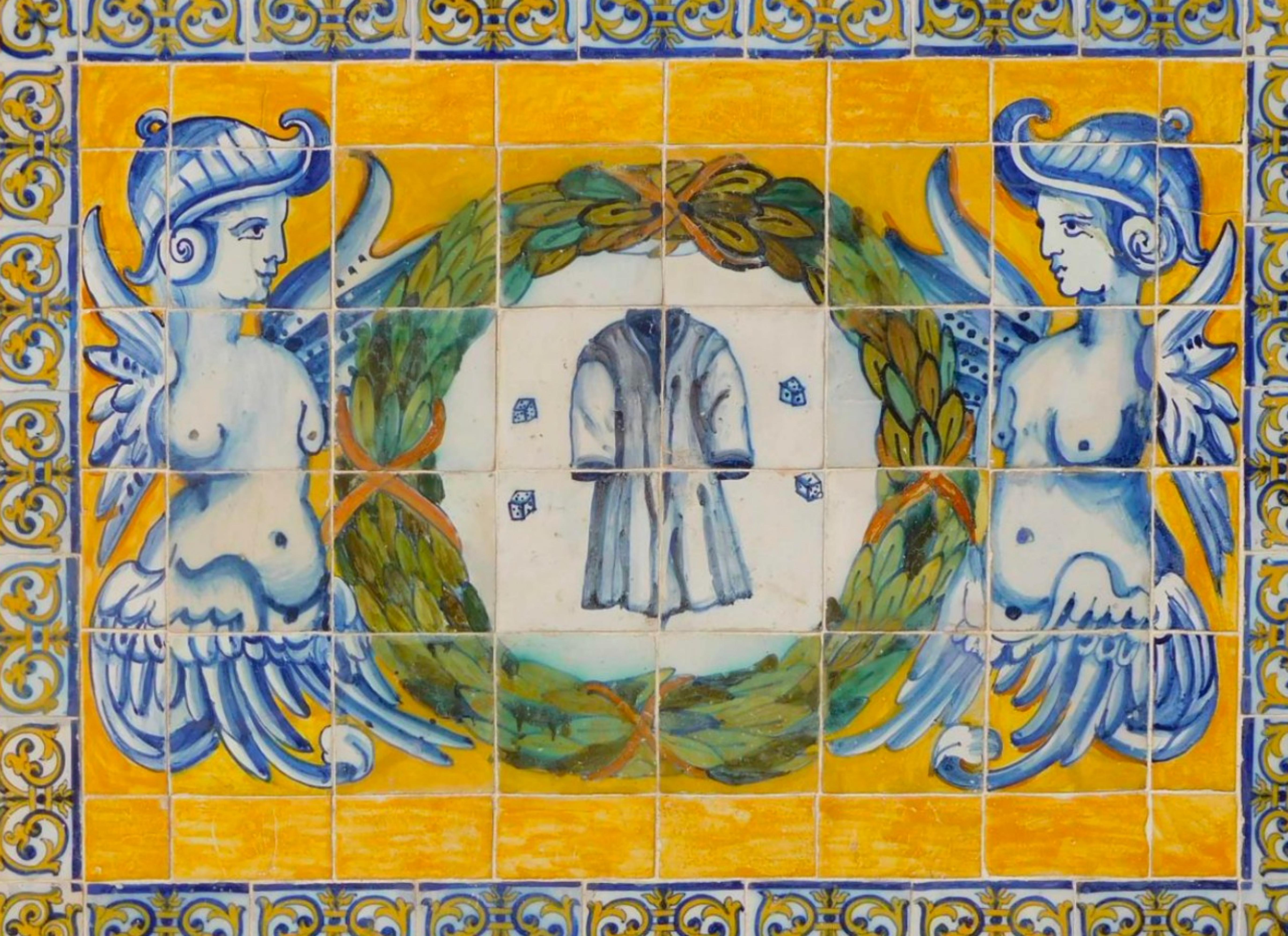 Baroque Beautiful and Rare 17th Century  Portuguese Azulejos Panel 