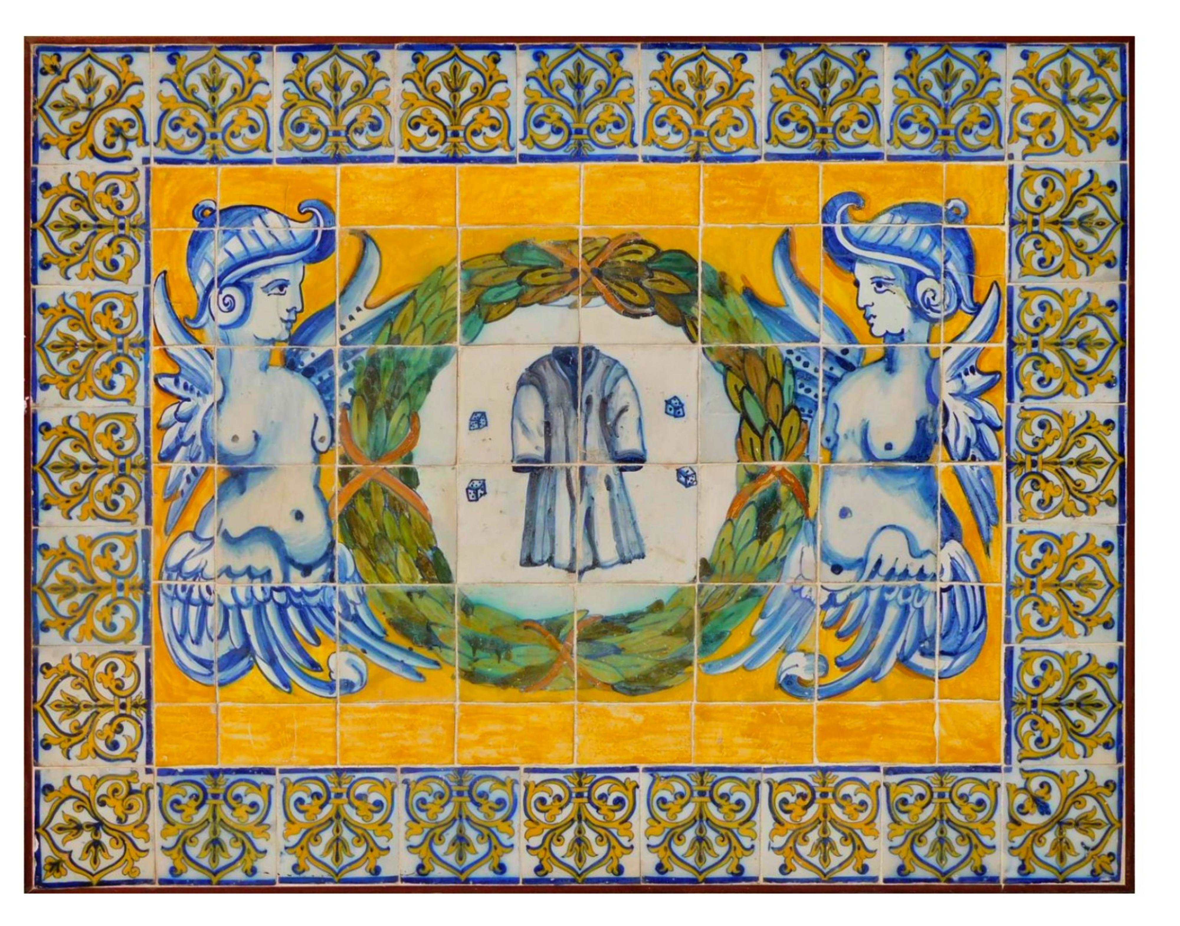 Portugais Magnifique et rare 17ème siècle  Panneau portugais Azulejos « Passion du Christ » en vente