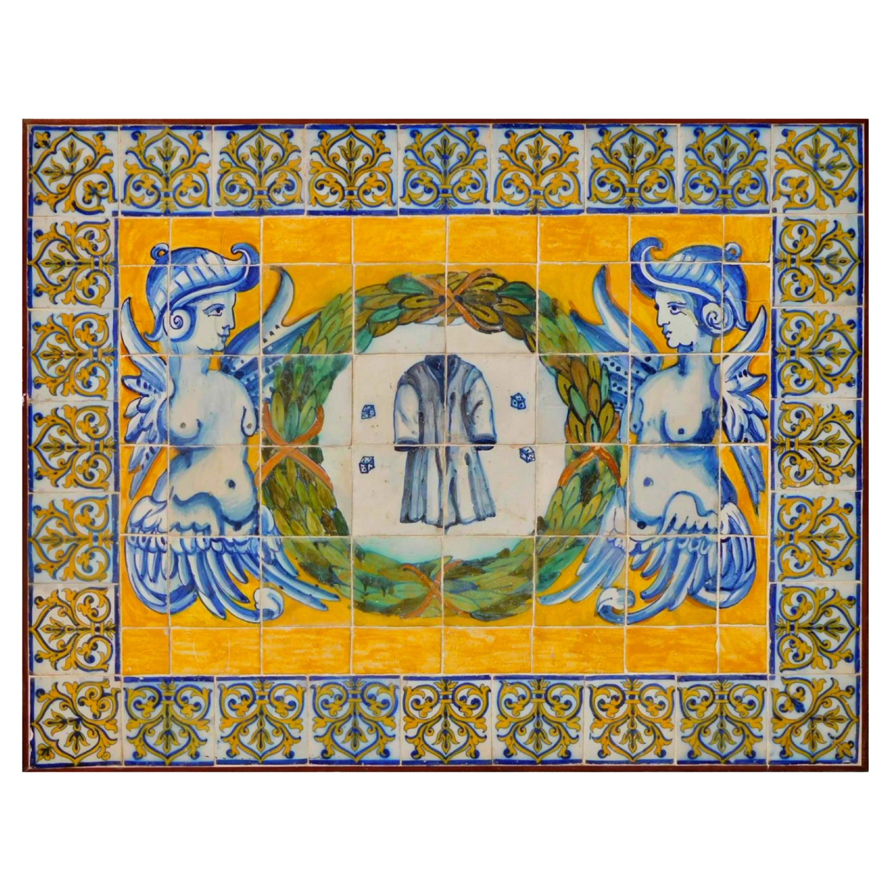 Magnifique et rare 17ème siècle  Panneau portugais Azulejos « Passion du Christ »
