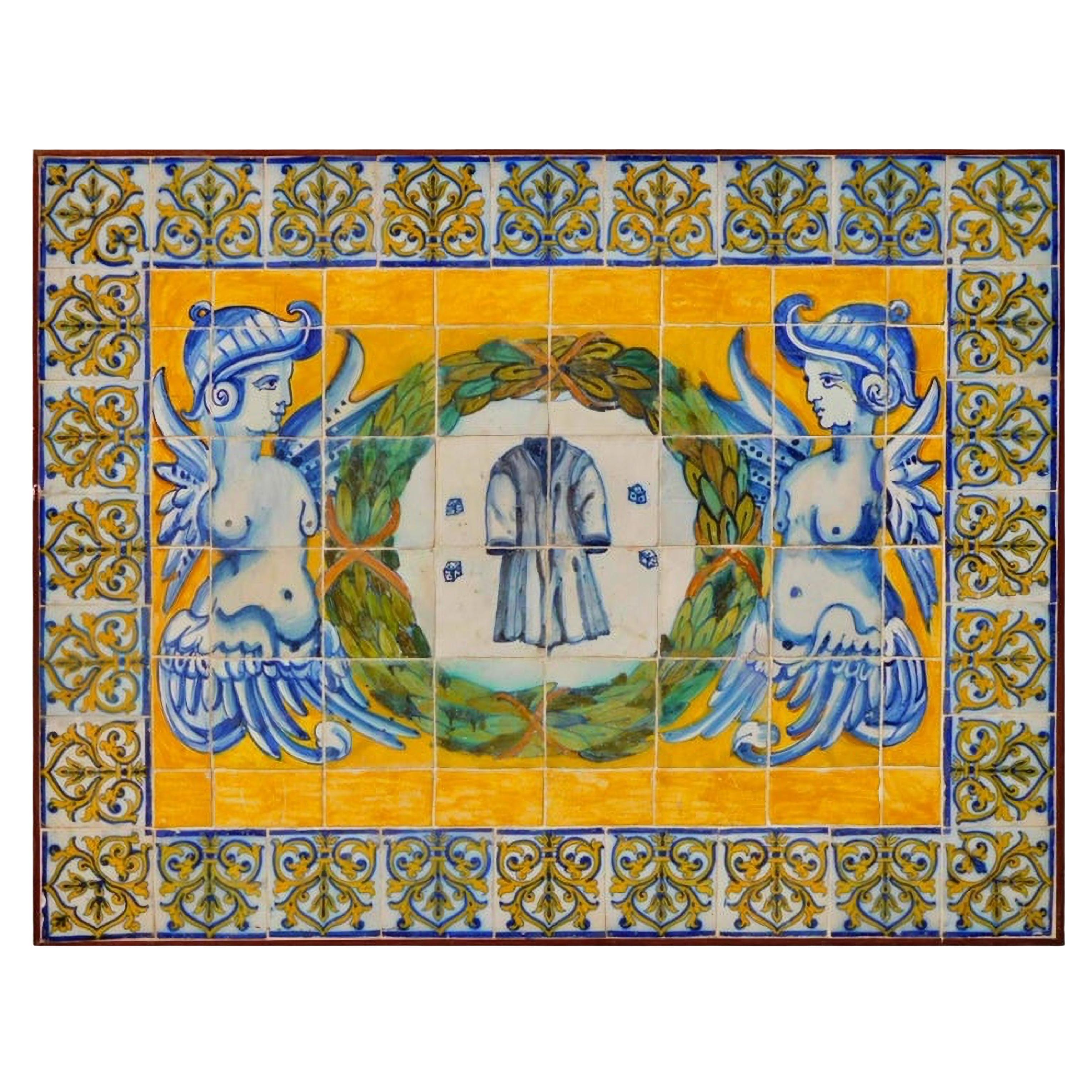 Beautiful and Rare 17th Century  Portuguese Azulejos Panel "Passion of Christ" For Sale