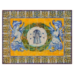 Bellissimo e raro esemplare del XVII secolo  Pannello portoghese Azulejos "Passione di Cristo
