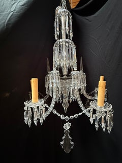 Beautiful and rare 1900' s large crystals chandelier