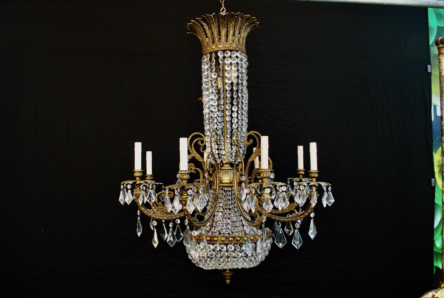 Beautiful and Rare 1940's Crystal Chandelier from Spain 4