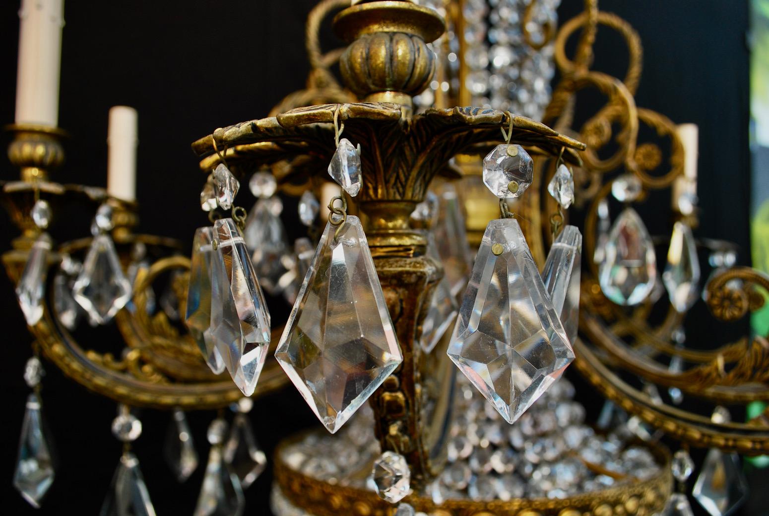 Beautiful and Rare 1940's Crystal Chandelier from Spain In Good Condition In Los Angeles, CA