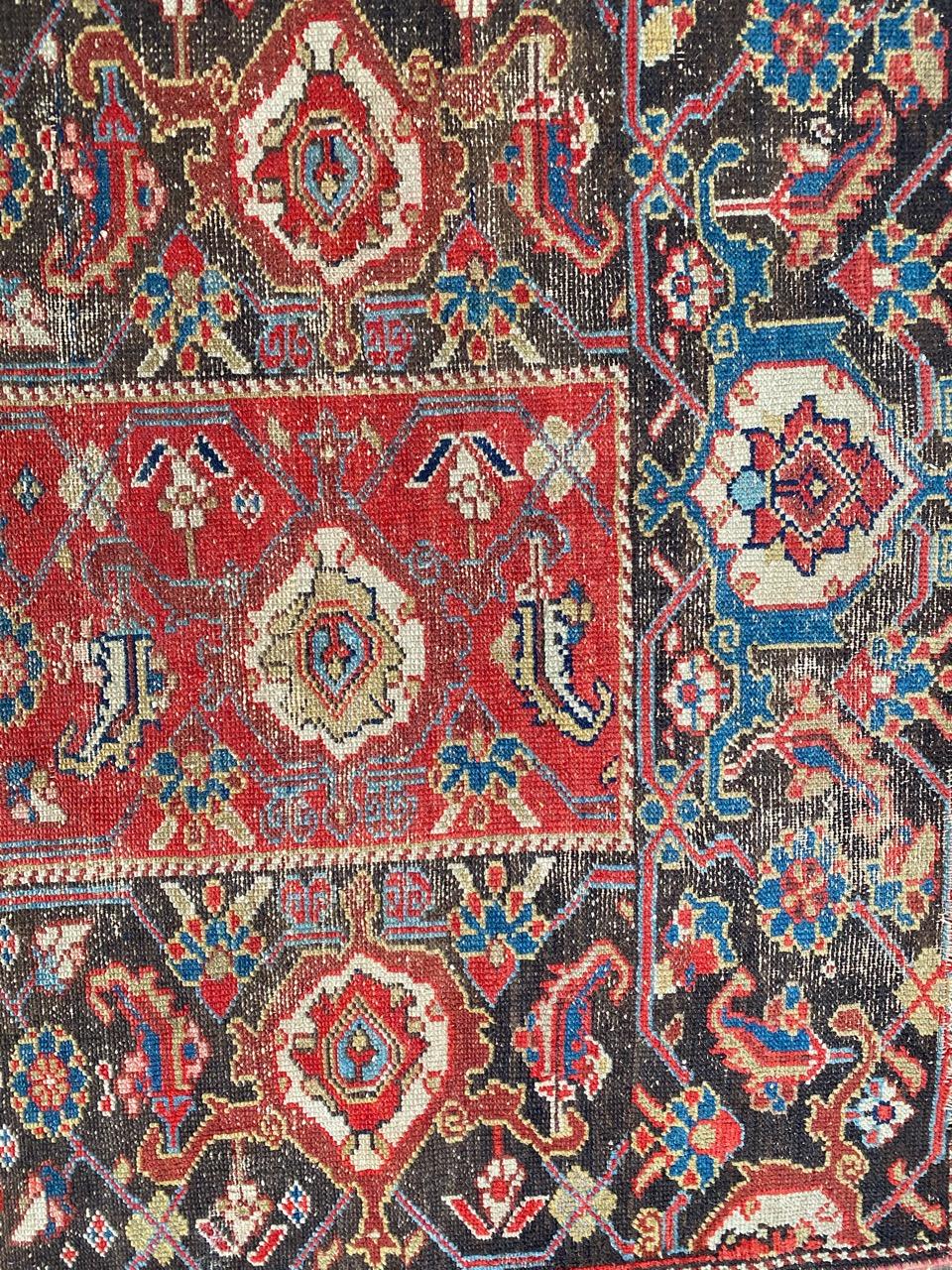 Bobyrug’s Beautiful and Rare Antique Malayer Runner In Fair Condition For Sale In Saint Ouen, FR