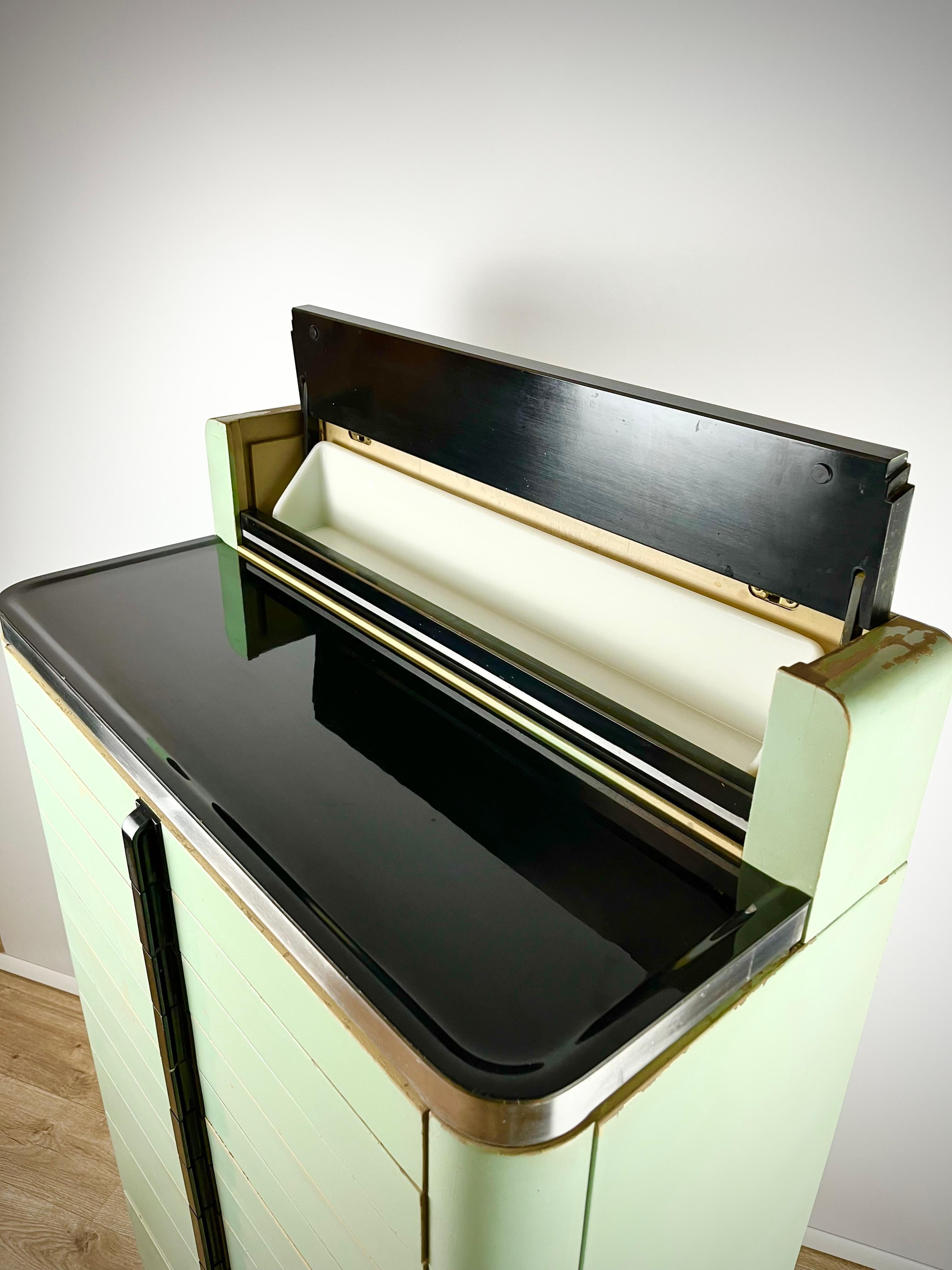 Art Deco Beautiful and rare art deco 1930s dental cabinet by The American Cabinet Co For Sale