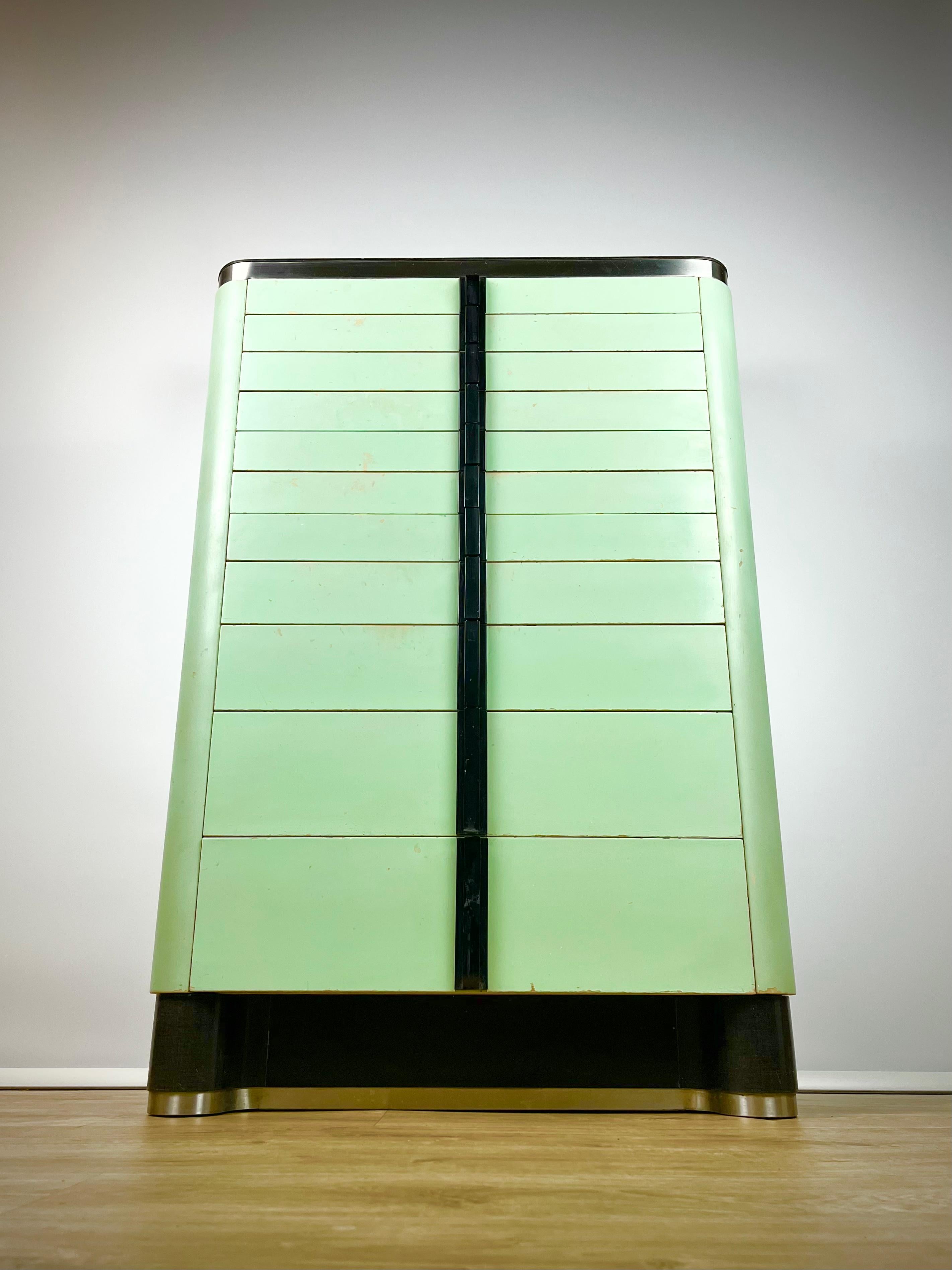 Mid-20th Century Beautiful and rare art deco 1930s dental cabinet by The American Cabinet Co For Sale