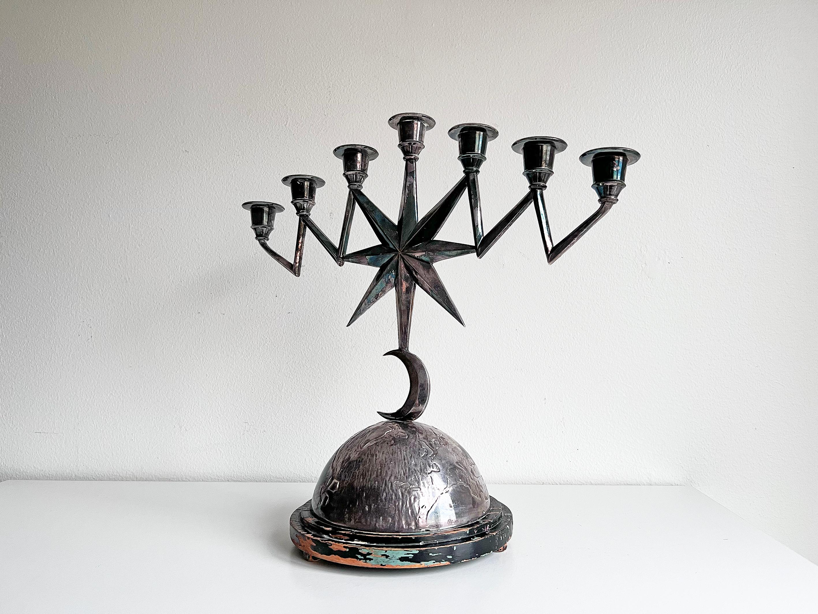 Early 20th Century Art Deco 7-Armed Candelabra, 1920 - 30s For Sale