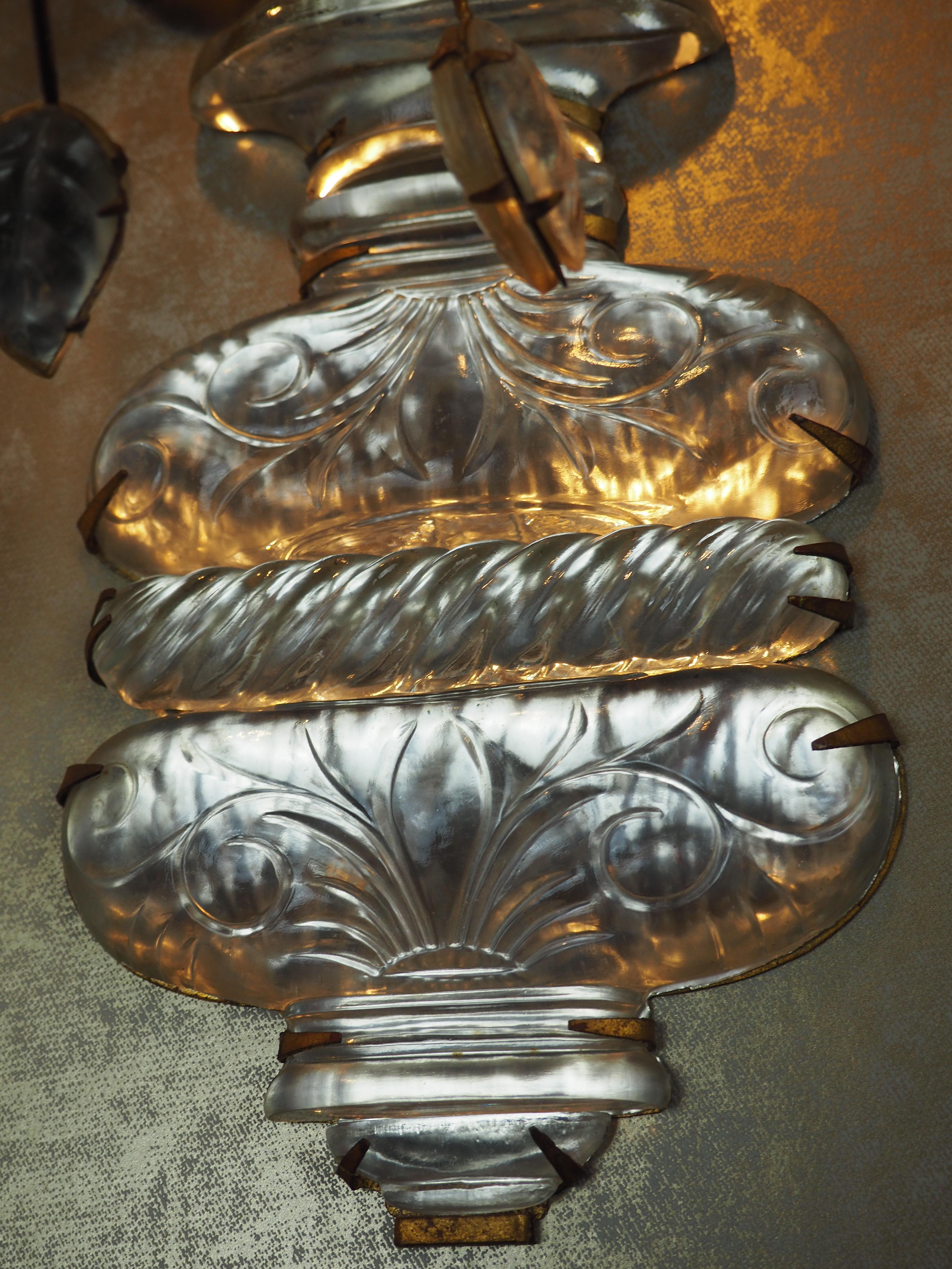 Gilt Beautiful and Rare Extra Large Wall Sconce by Maison Baguès, Paris, circa 1930s For Sale