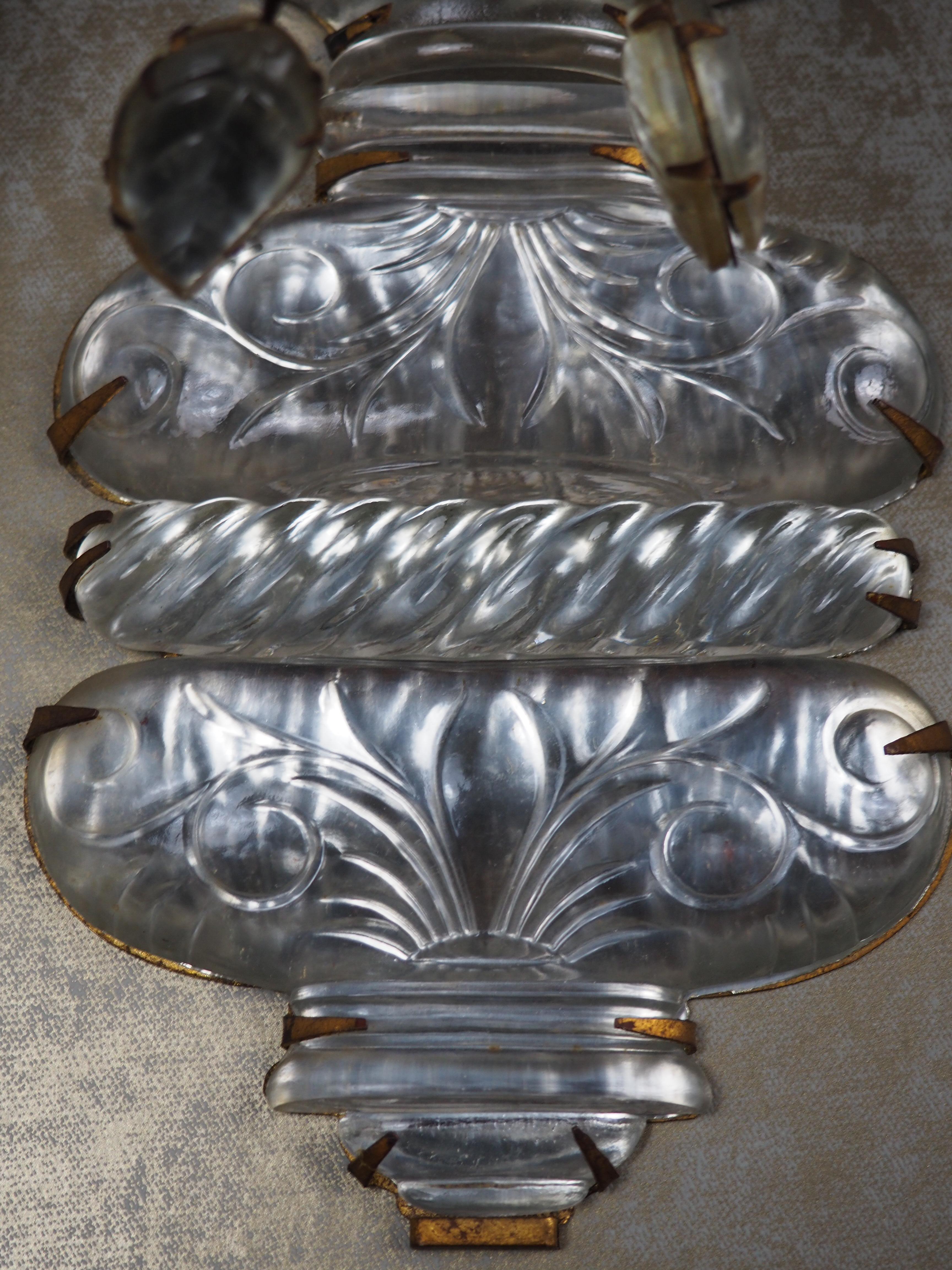 Beautiful and Rare Extra Large Wall Sconce by Maison Baguès, Paris, circa 1930s In Excellent Condition For Sale In Wiesbaden, Hessen