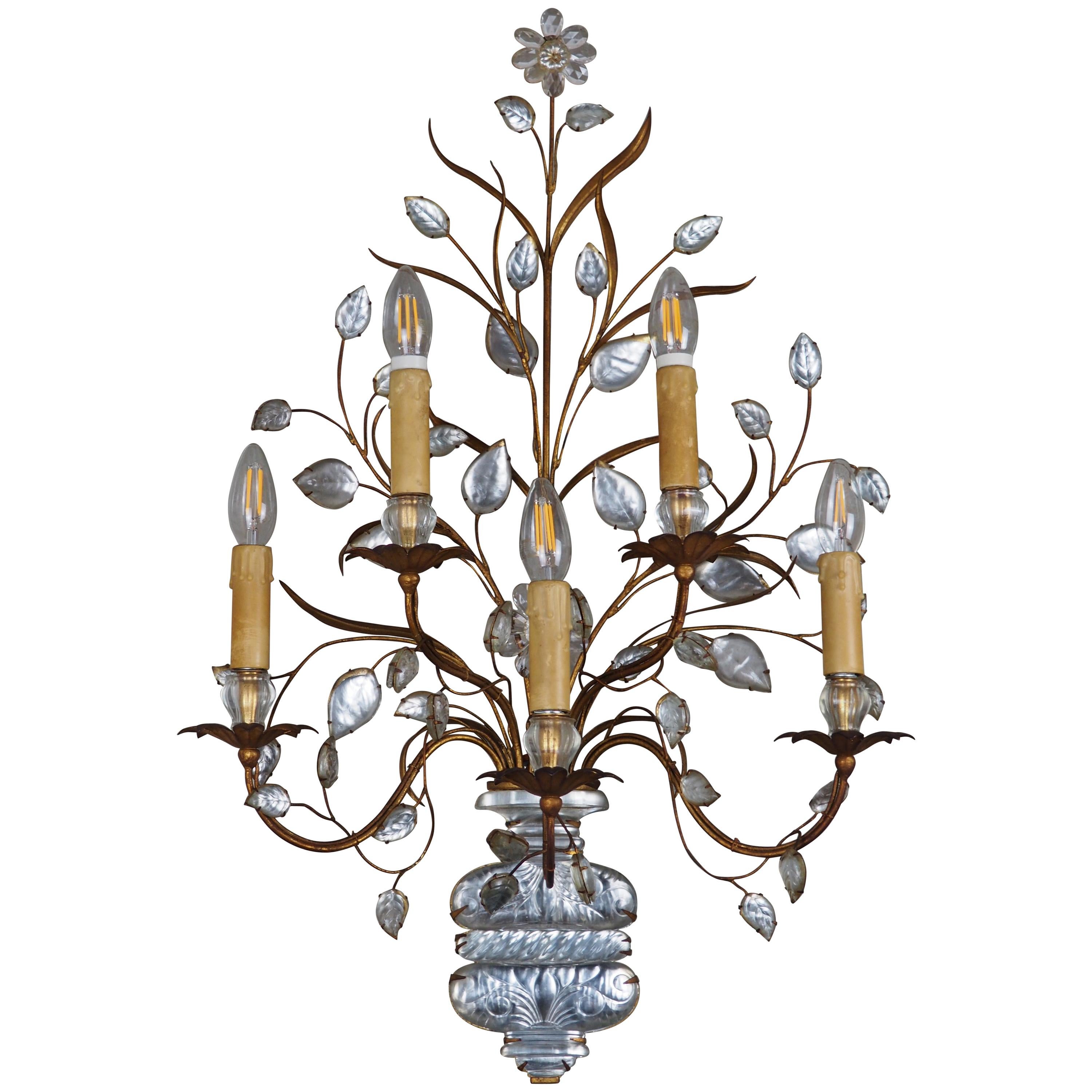 Beautiful and Rare Extra Large Wall Sconce by Maison Baguès, Paris, circa 1930s