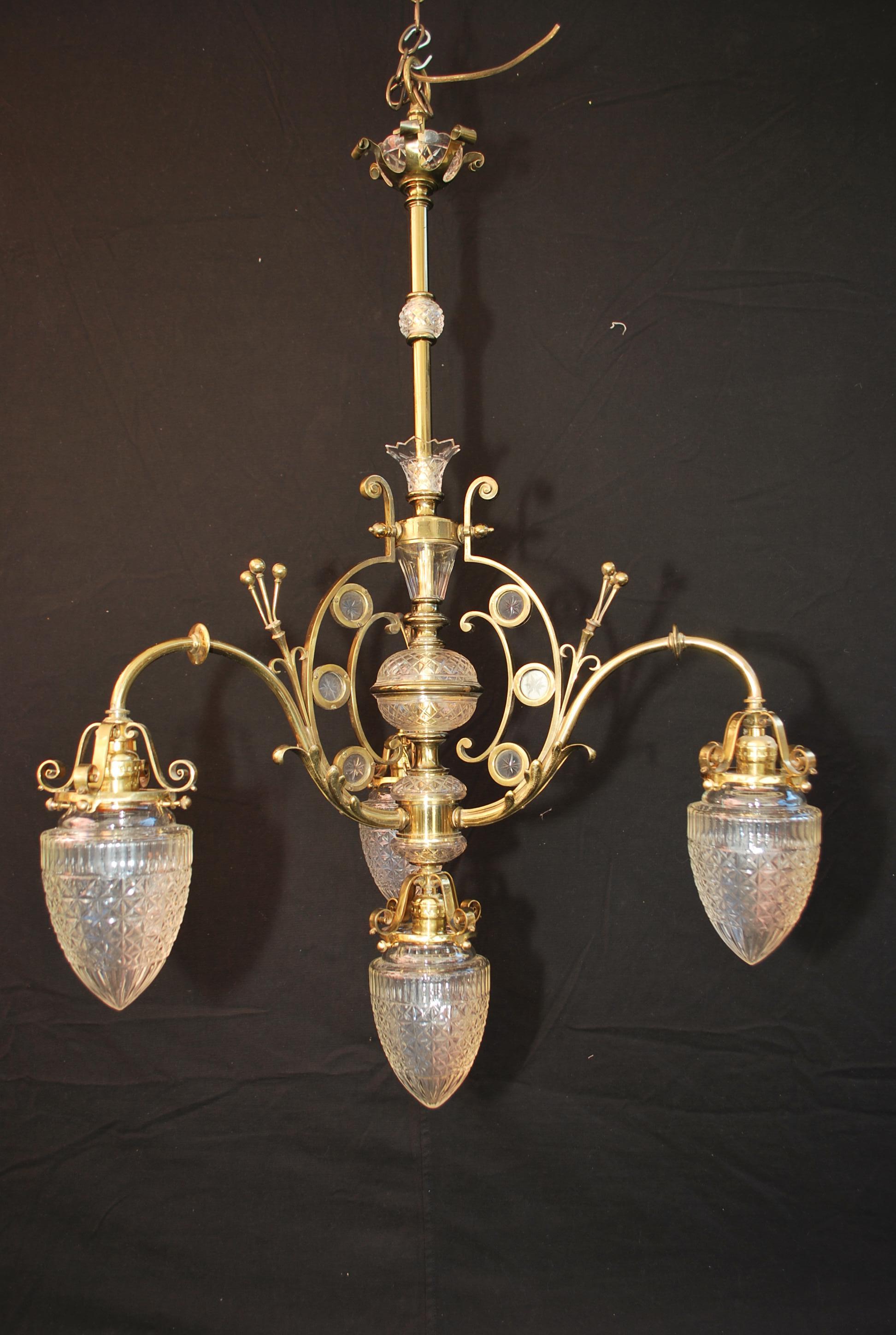 Beautiful and rare French Art Nouveaux chandelier  5