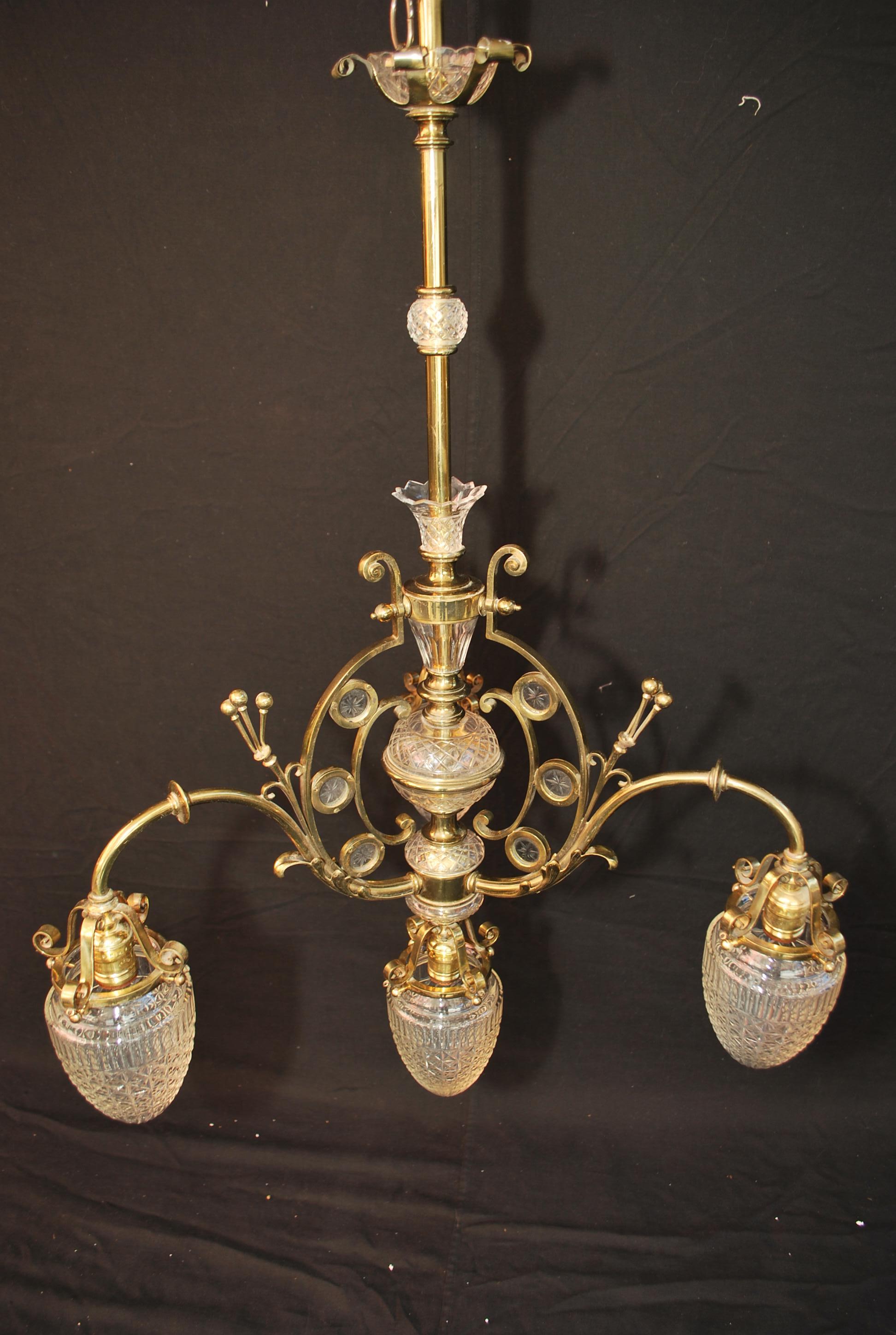 Beautiful and rare French Art Nouveaux chandelier  In Good Condition In Los Angeles, CA