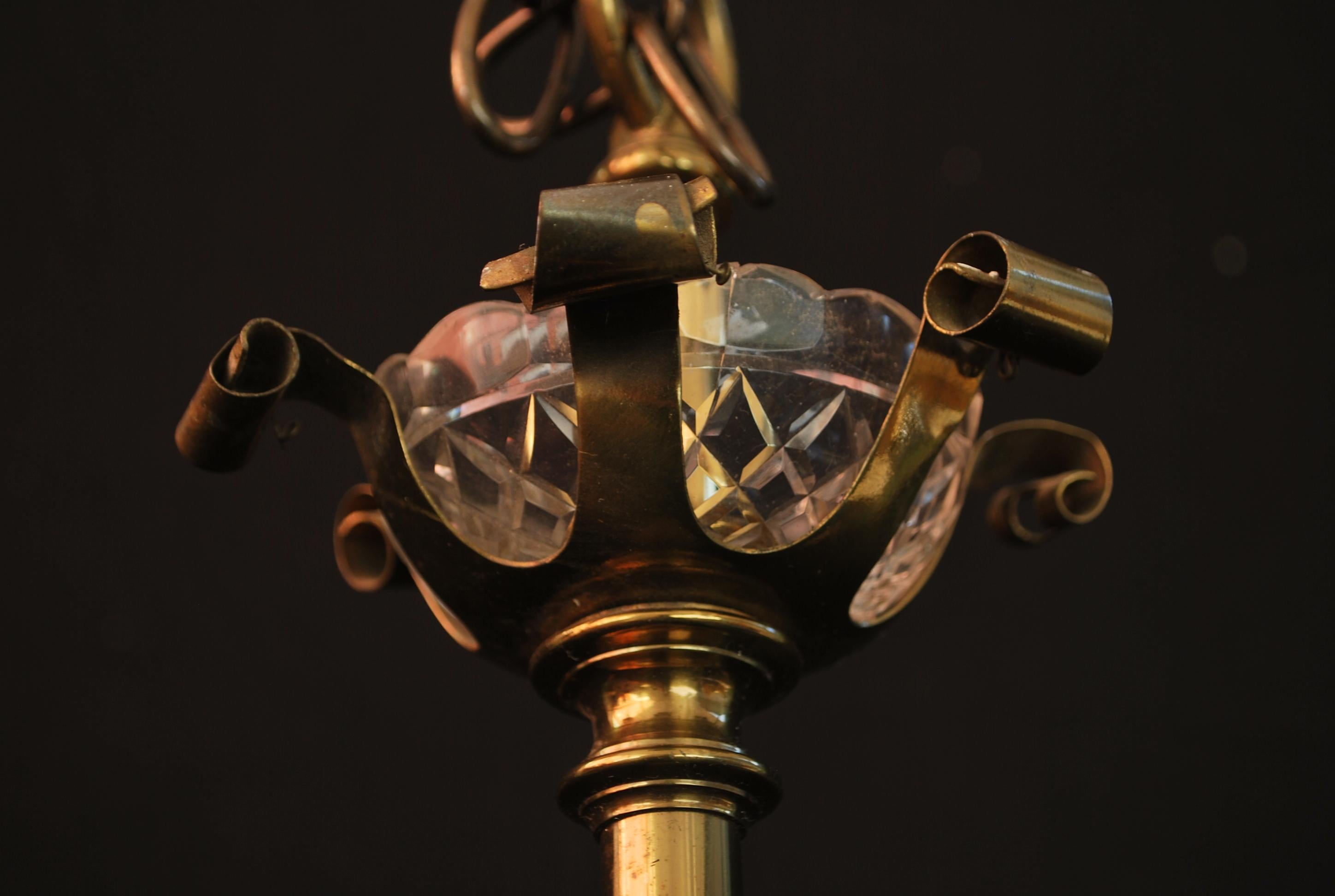 Brass Beautiful and rare French Art Nouveaux chandelier 