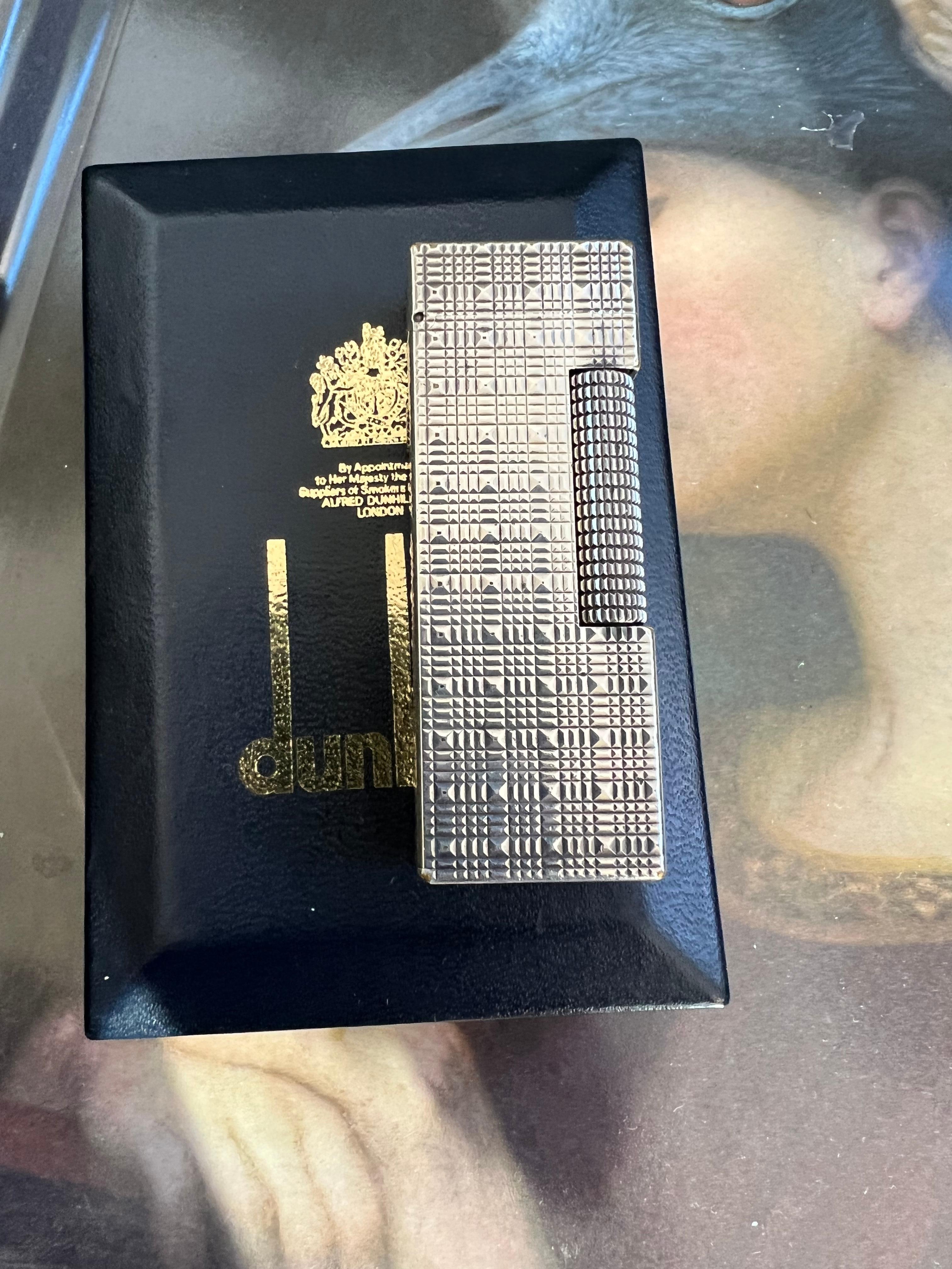 da uomo o donna Bellissimo e raro accendino d'epoca Dunhill placcato in argento di fabbricazione svizzera in vendita