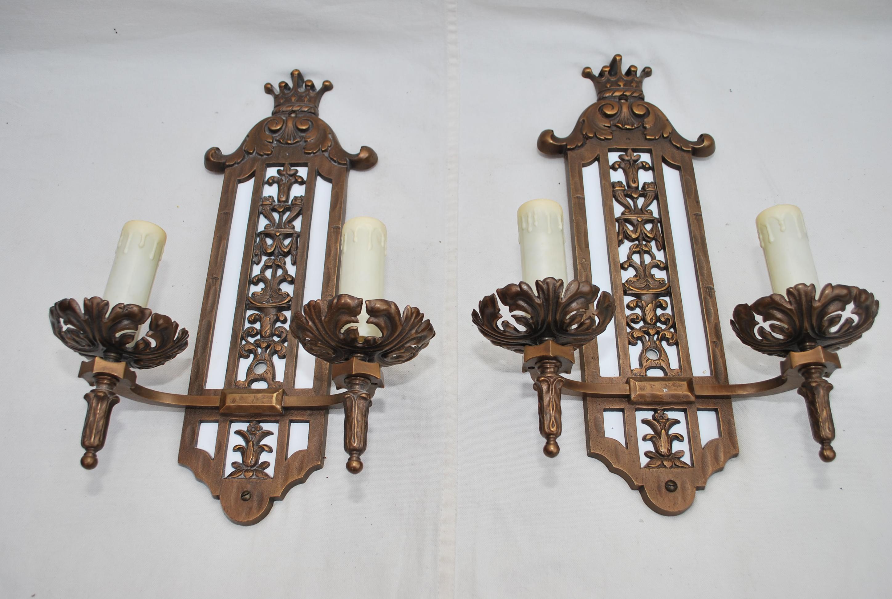 Bronze Beautiful  and rare Large 1920's  bronze sconces For Sale