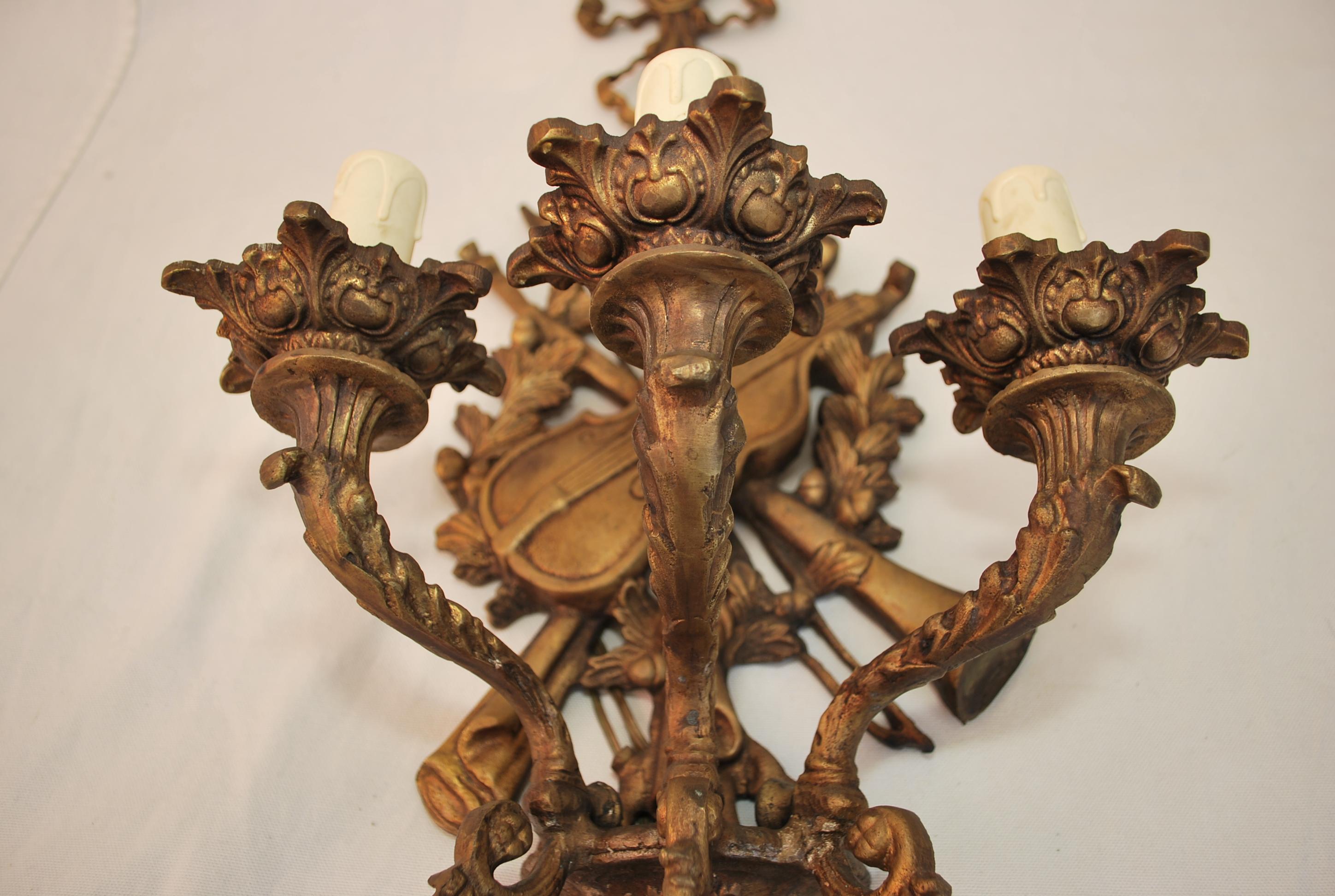 Beautiful and Rare Large French Bronze Sconces In Good Condition For Sale In Los Angeles, CA
