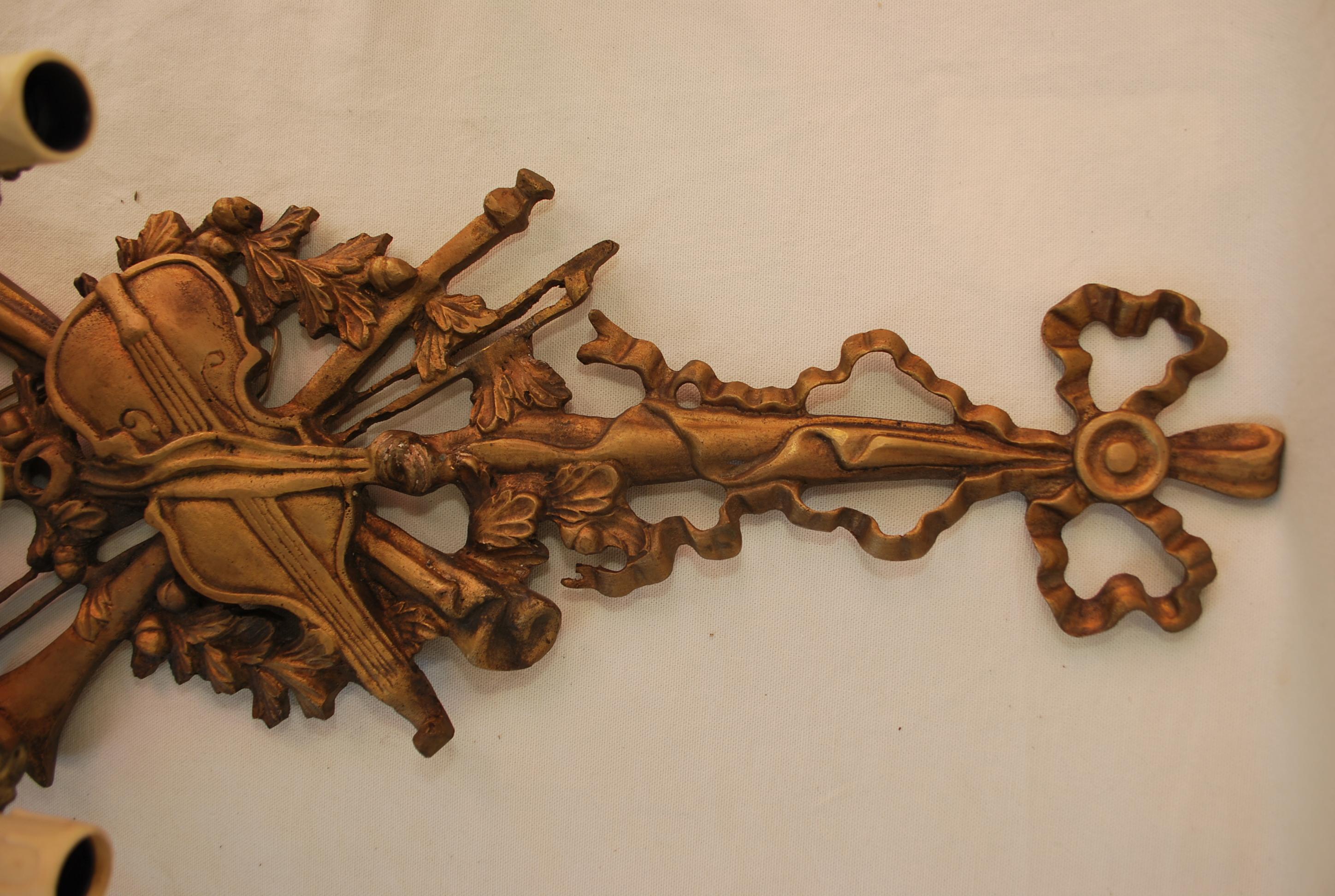 Beautiful and Rare Large French Bronze Sconces For Sale 3