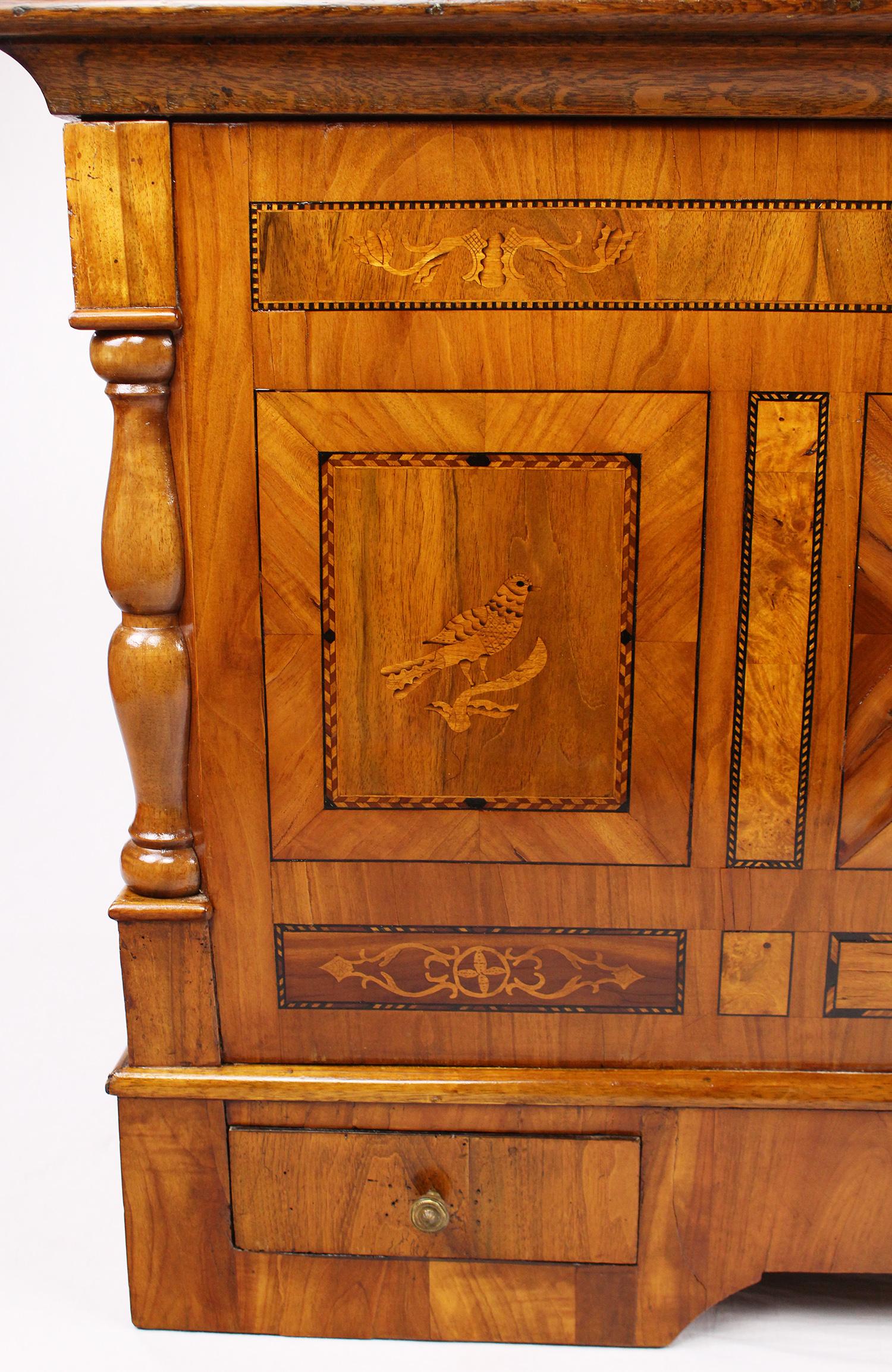 Beautiful and Rare Marburger Finch Chest, Biedermeier, circa 1820-1830, Cherry For Sale 9