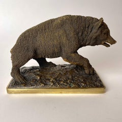 Beautiful and Rare Mid-19th Century Bear Sculpture by Pierre-Jules Mene