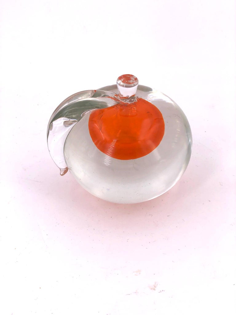 Mid-Century Modern Beautiful and Rare Murano Sommerso Apple by Alfredo Barbini For Sale