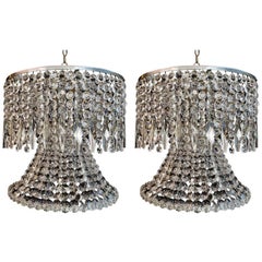 Beautiful and Rare Pair of 1960 Crystal Chandeliers