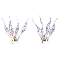 Retro Beautiful and rare pair of 1970's Murano sconces ( PLEASE READ COMMENTS )