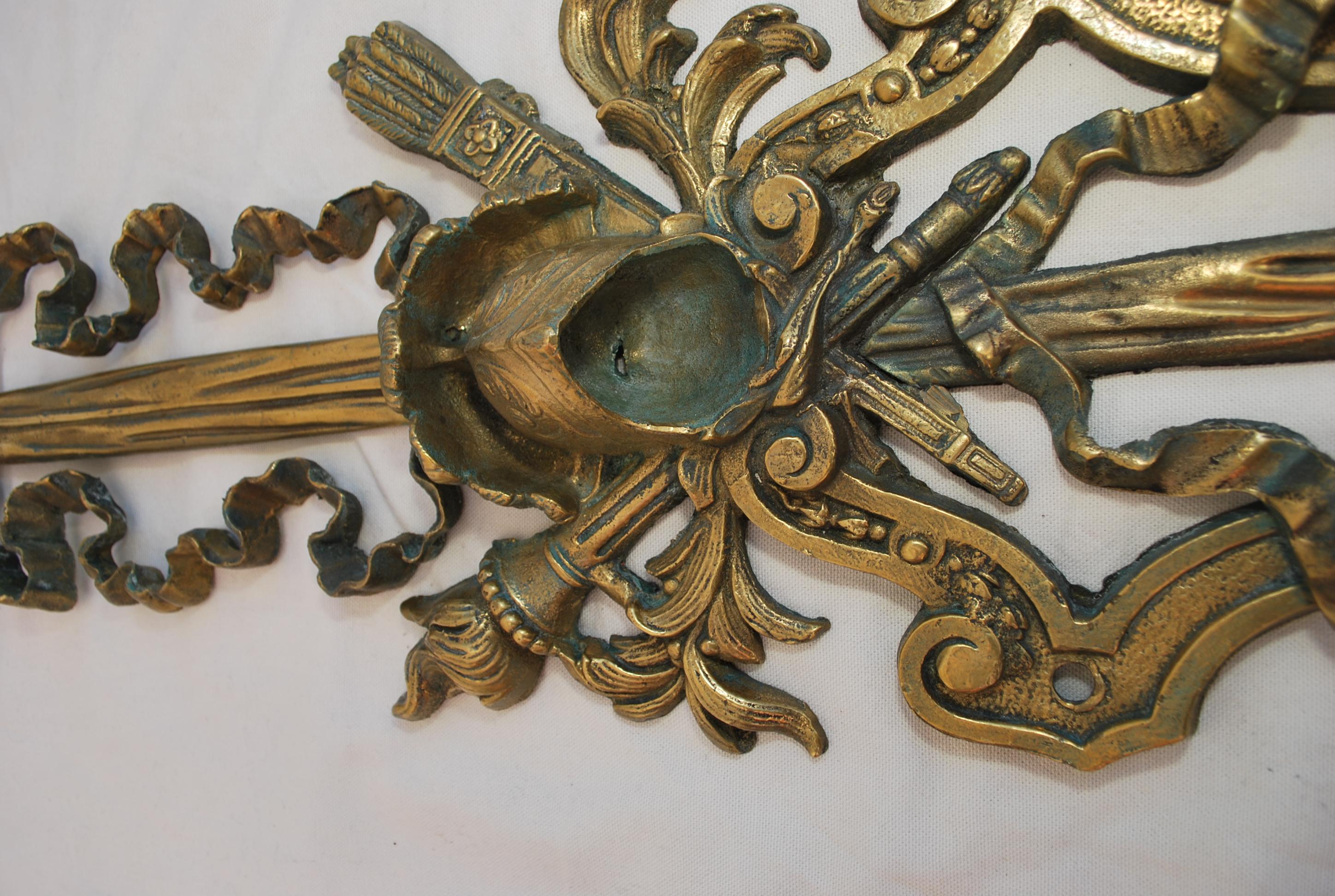 Beautiful and Rare Very Large French Bronze Sconces For Sale 6