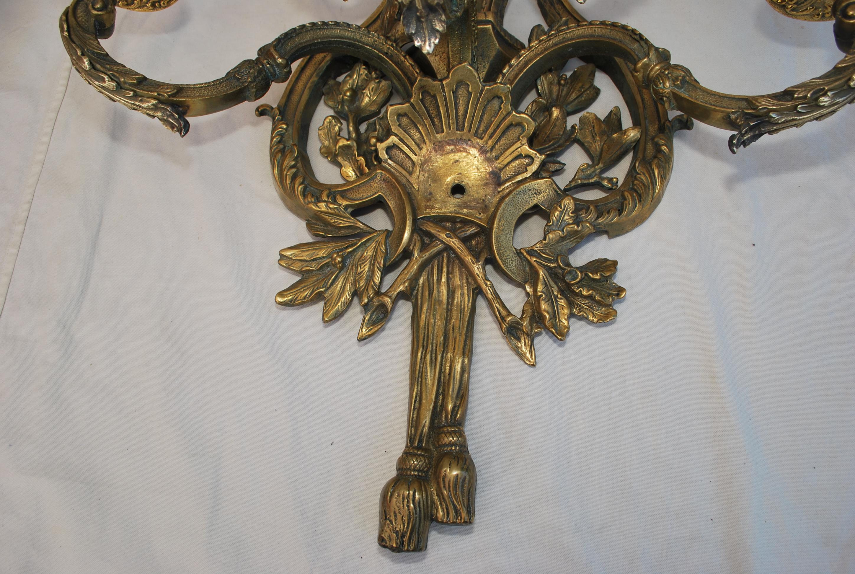 Mid-20th Century Beautiful and Rare Very Large French Bronze Sconces For Sale