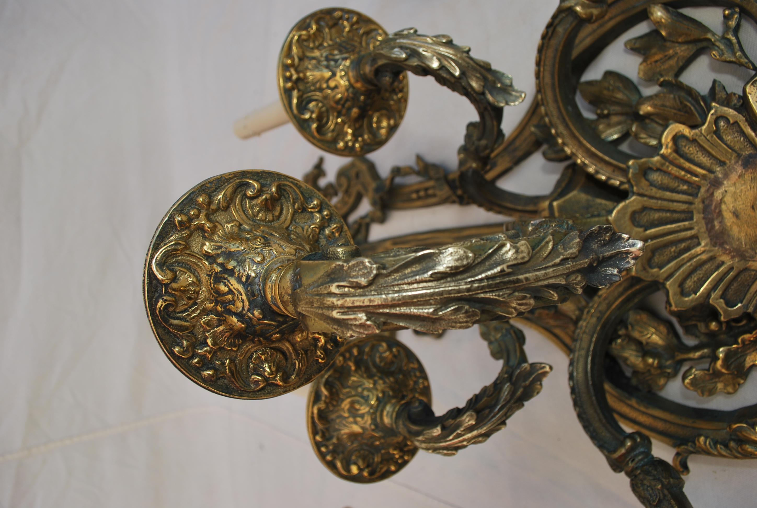 Beautiful and Rare Very Large French Bronze Sconces For Sale 2