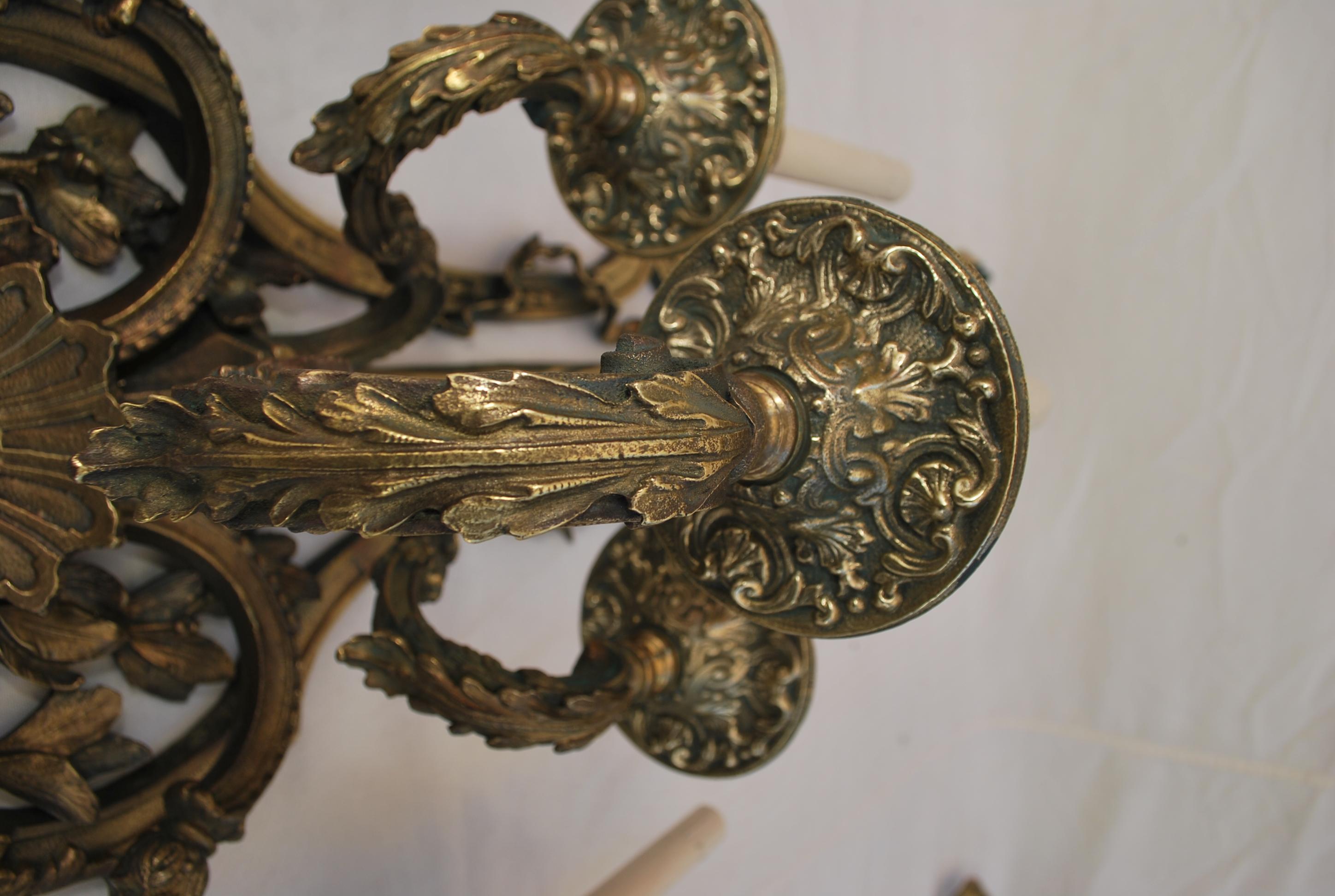 Beautiful and Rare Very Large French Bronze Sconces For Sale 4