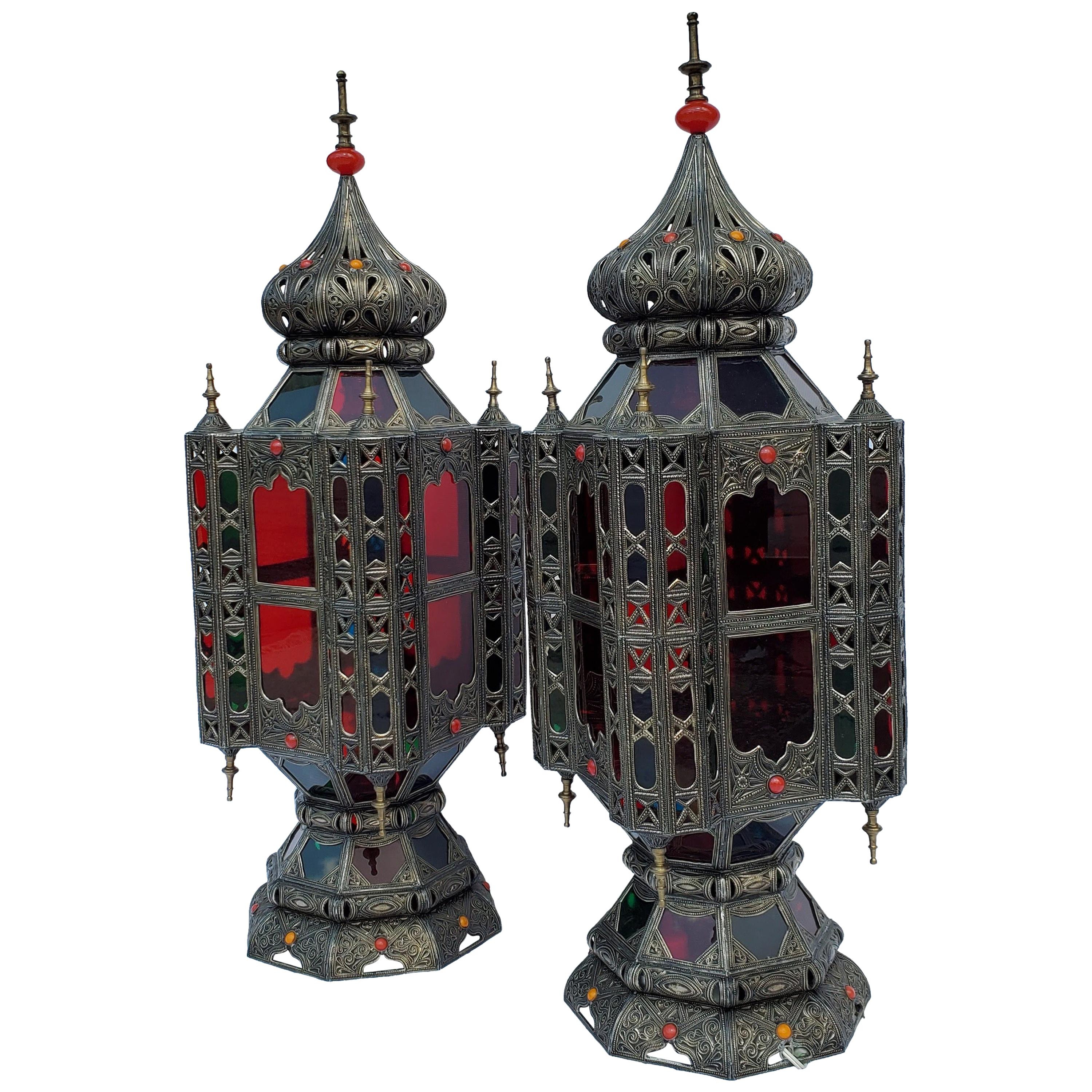 Beautiful and Rare Pair of Vintage Moroccan Table Lamps