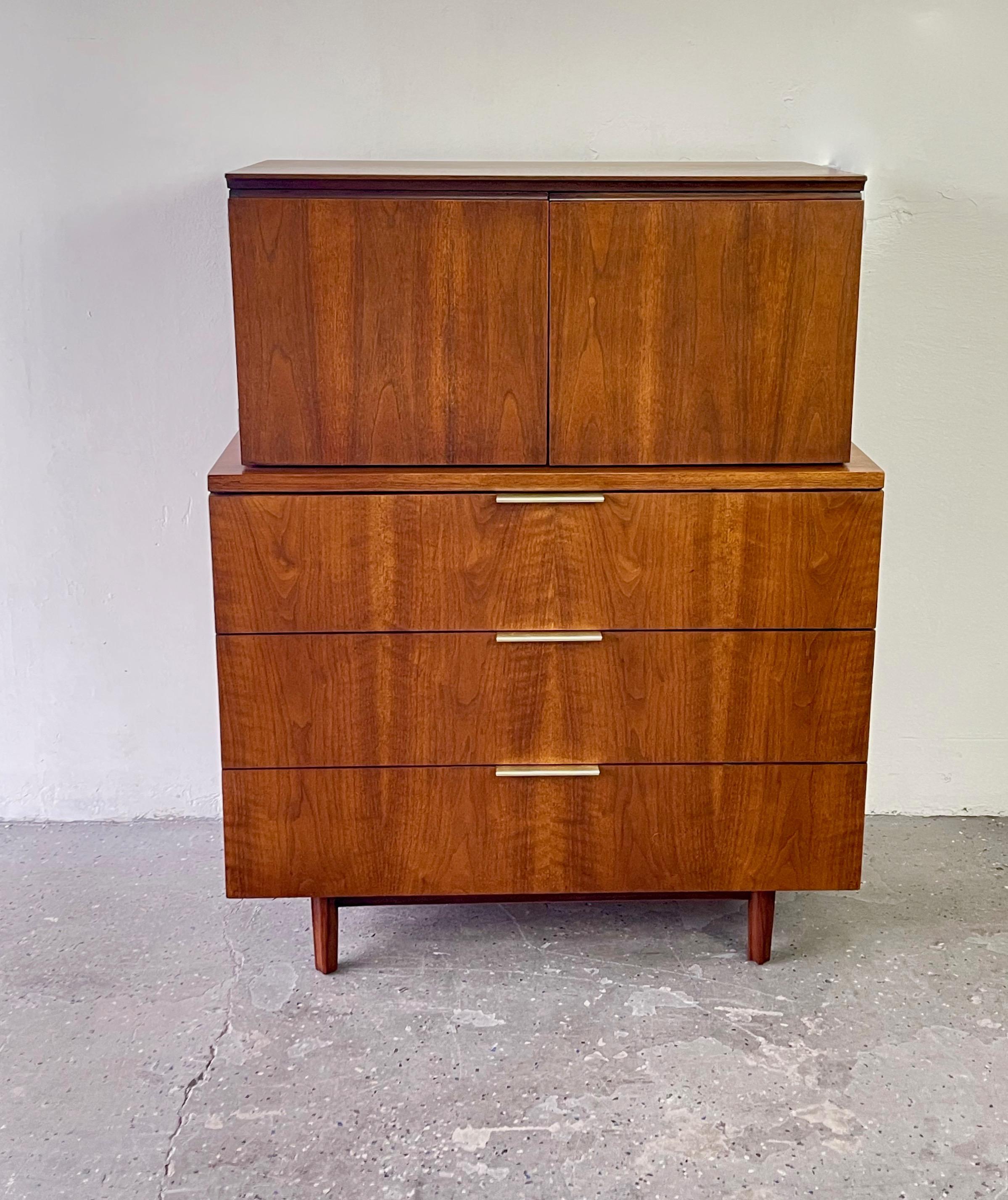 Beautiful and Sophisticated John Stewart Mid-Century Modern Tall Highboy Dresser 1