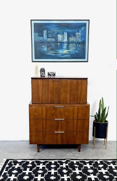Beautiful and Sophisticated John Stewart Mid-Century Modern Tall Highboy Dresser