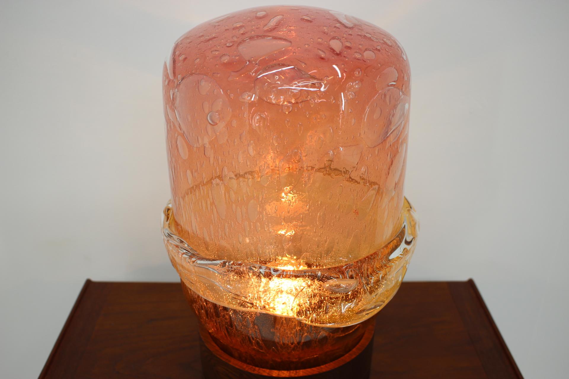 Mid-Century Modern Beautiful and Unique Big Art Glass Table Lamp, circa 1970s