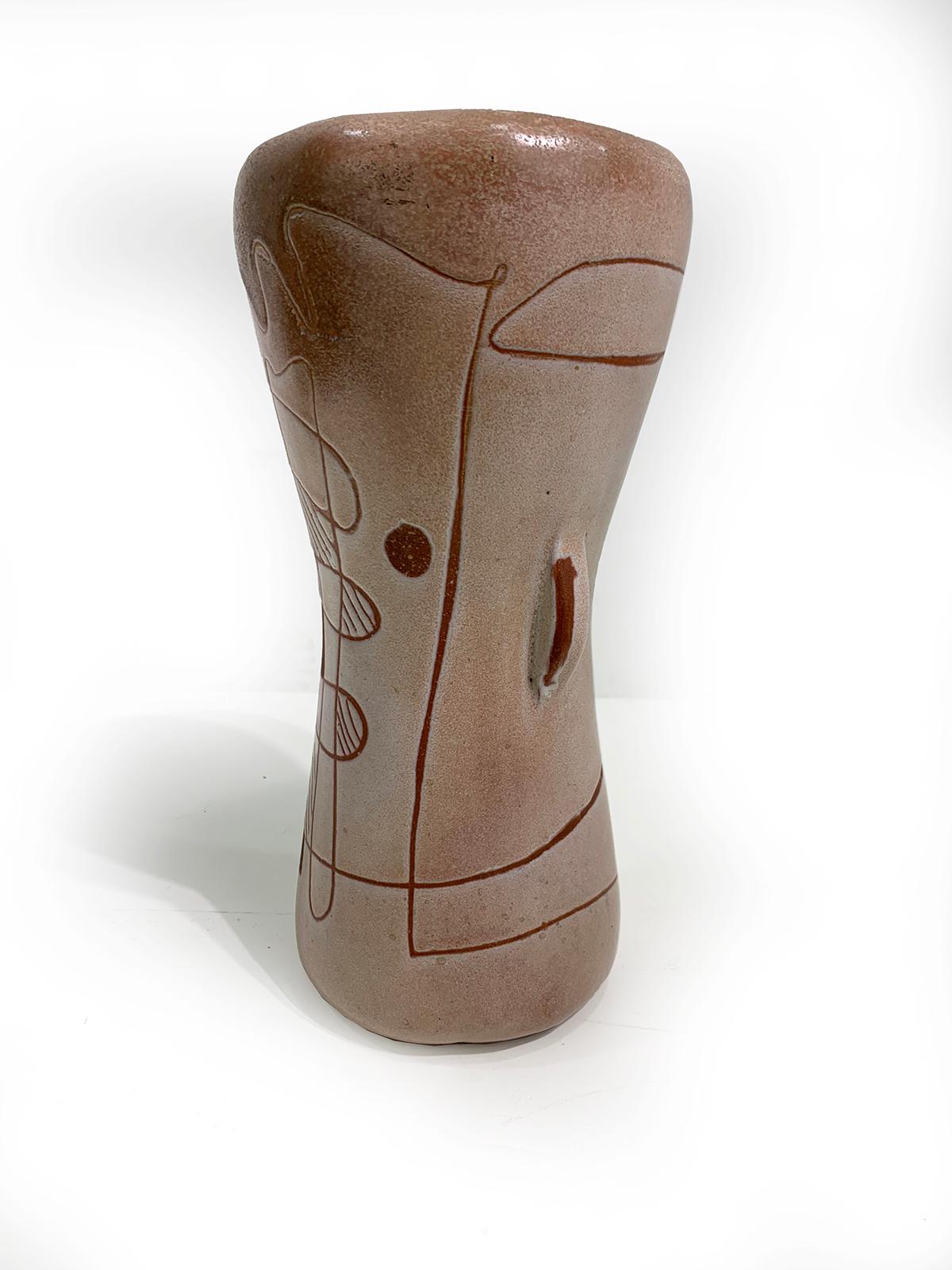 Français Magnifique et unique vase en céramique du milieu du siècle dernier, vers 1960 en vente