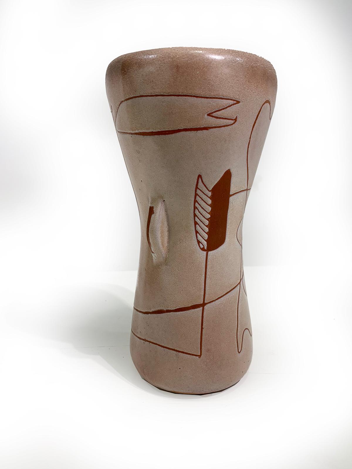 Vernissé Magnifique et unique vase en céramique du milieu du siècle dernier, vers 1960 en vente