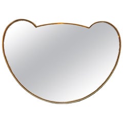 Beautiful and Unique Small Italian Curvilinear Wall Mirror 1980s Beautiful and Unique Small Italian Curvilinear Wall Mirror 1980s