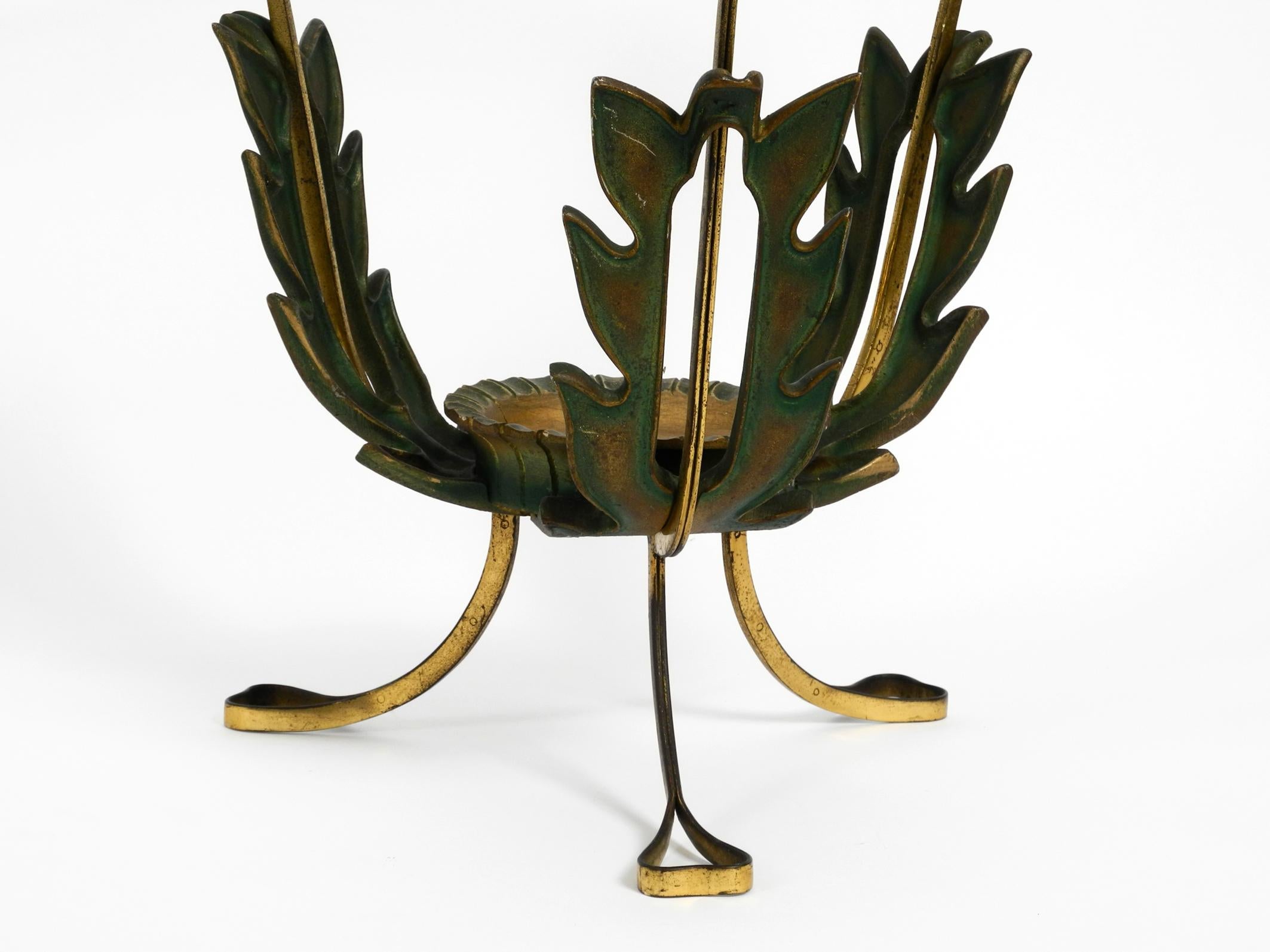 Beautiful and Very Rare Italian Midcentury Glass Brass Floral Side Table 13