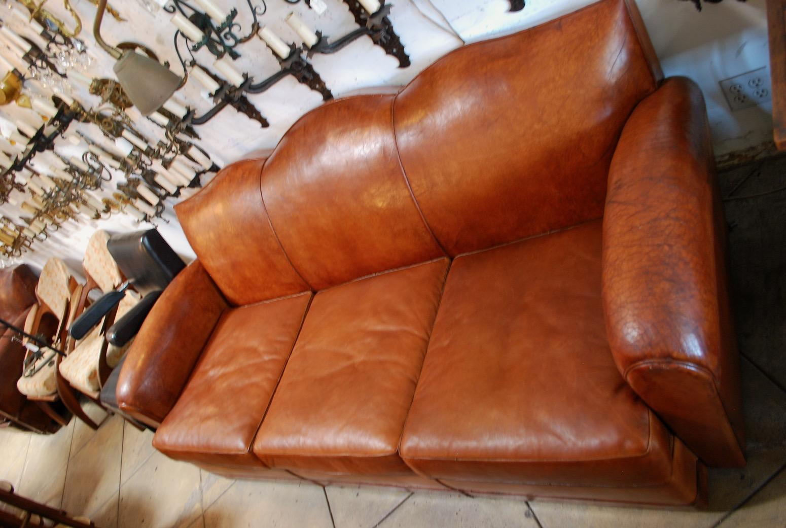french leather sofa