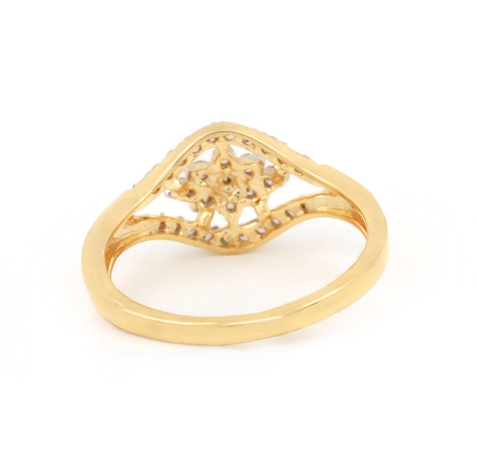 Hermoso Anillo de Aniversario de Oro Amarillo Macizo de 14k Anillo de Diamantes Pave Natural de Regalo. en Nuevo estado para la venta en Chicago, IL