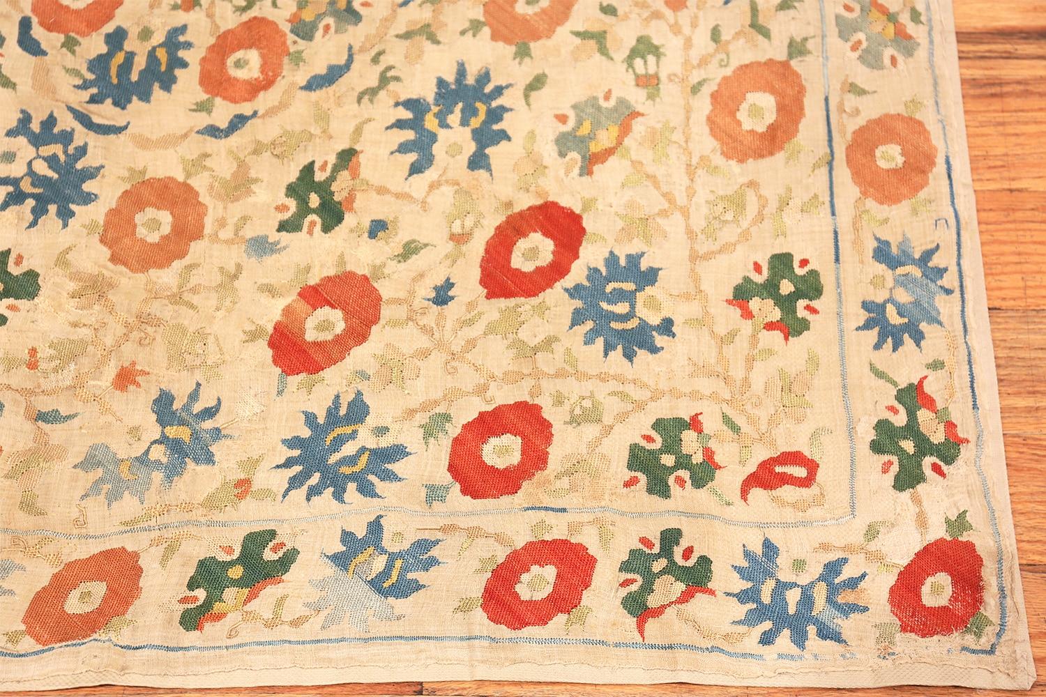 Turkish Beautiful Antique 18th Century Ottoman Embroidery Textile 3'10