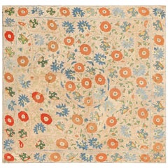Bellissimo ricamo ottomano antico del 18° secolo 3'10" x 3'1"
