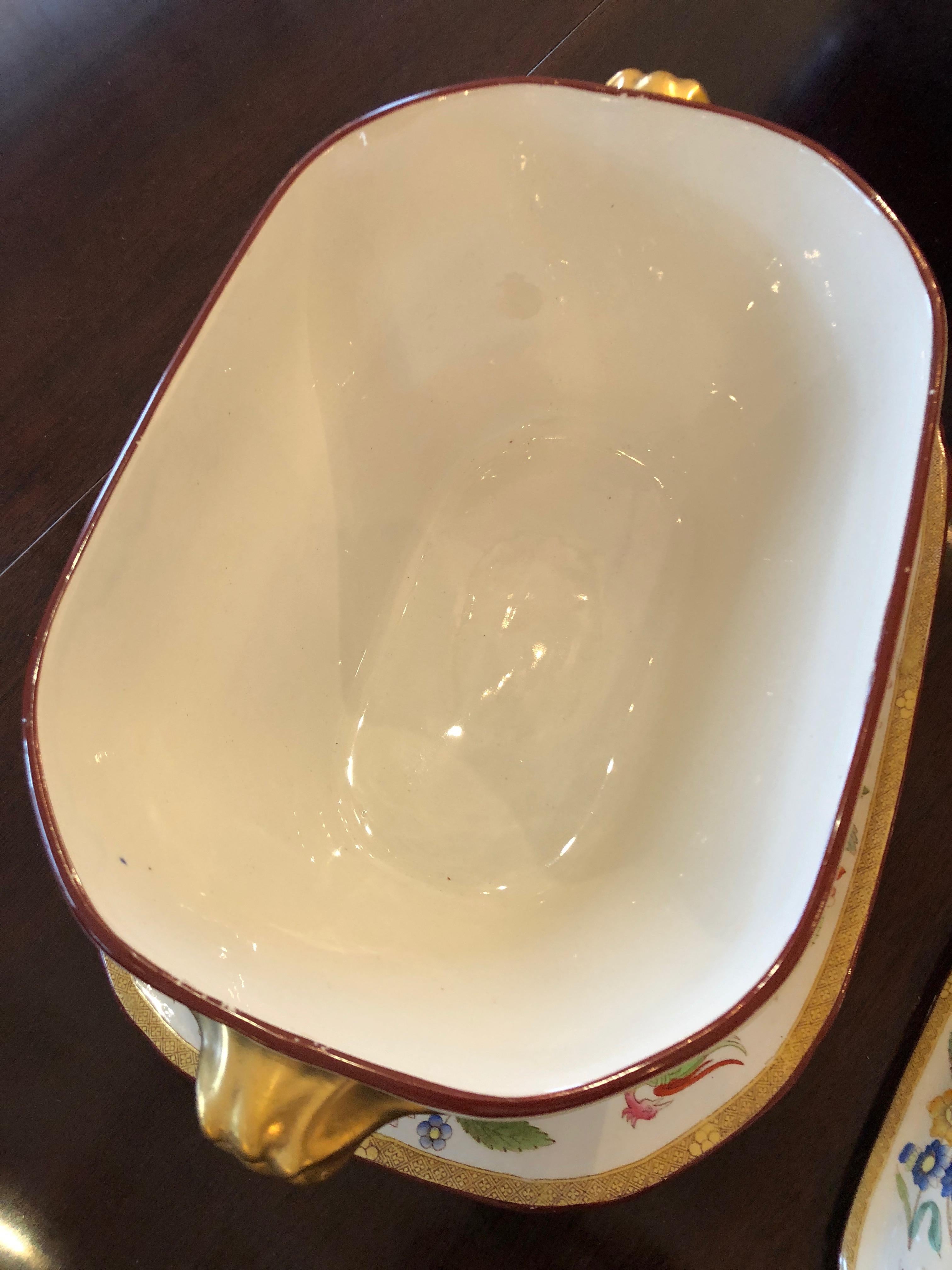 19th Century Beautiful Antique 3-Piece Copeland Porcelain Soup Tureen