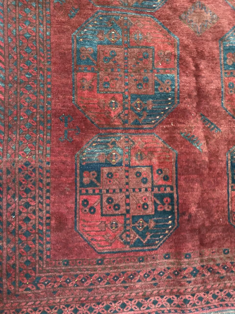 Bobyrug's Beautiful Antique Afghan Rug (Rustikal) im Angebot