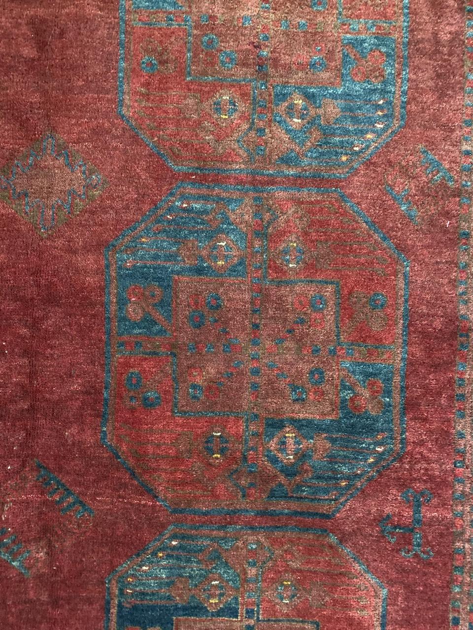 Hand-Knotted Bobyrug’s Beautiful Antique Afghan Rug For Sale