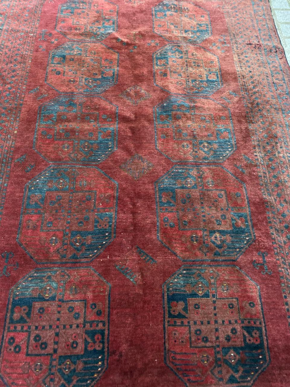 Bobyrug's Beautiful Antique Afghan Rug im Zustand „Gut“ im Angebot in Saint Ouen, FR